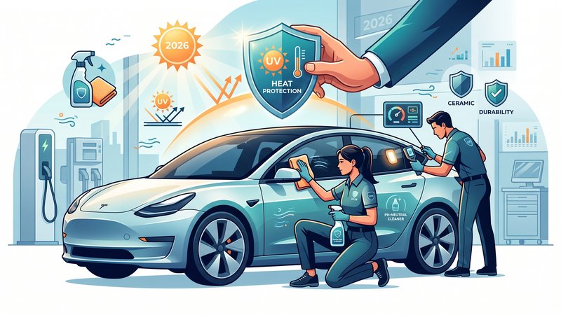 Современная иллюстрация по уходу за американской тонировкой стекол автомобиля для статьи в блоге